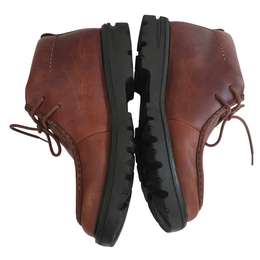 Vintage Timberland Brown Leather Moc-Toe Chukka Boots Padded Rugged Outdoor 11.5